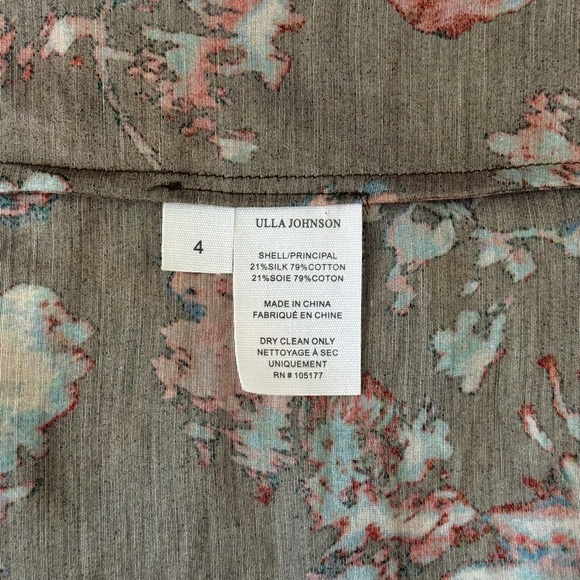 Ulla Johnson Silk-Blend Ruffle Floral Kiki Short-Sleeve Top - Picture 7 of 7